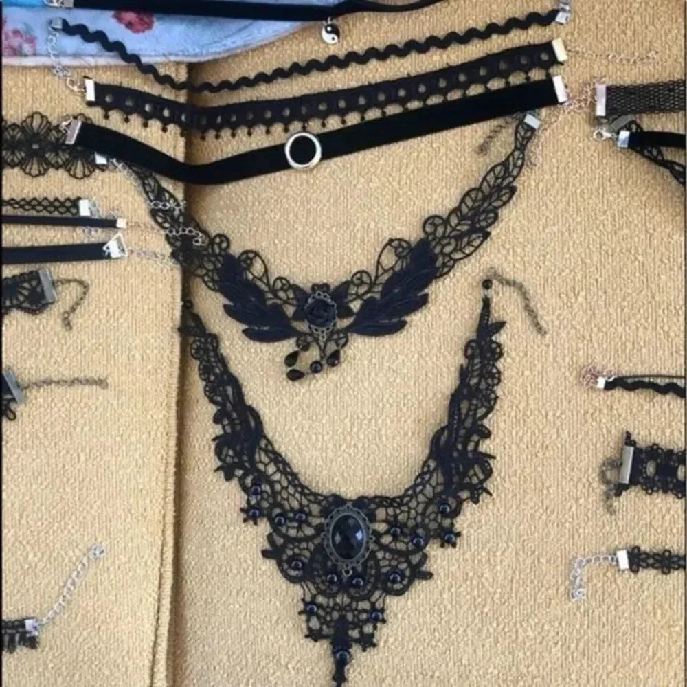7 Gorgeous Victorian Vampire Goth Halloween Chokers Set 2 - Picture 9 of 9